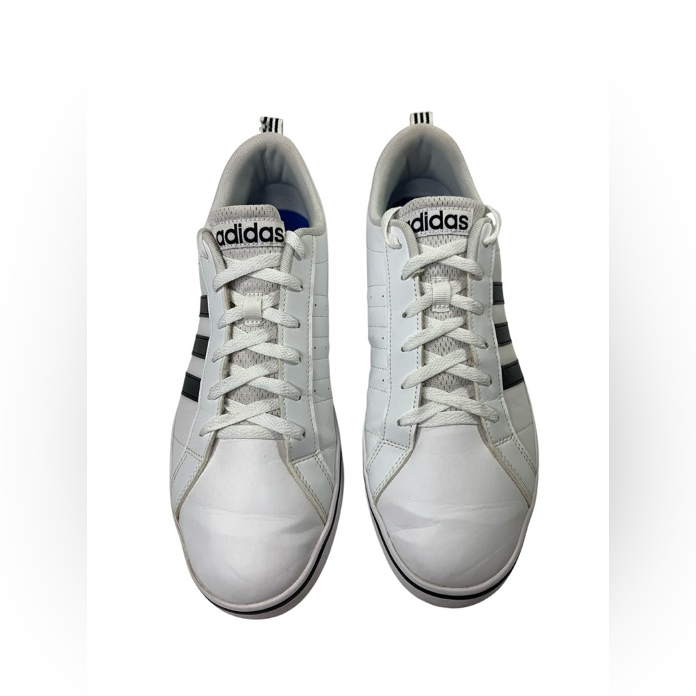 Adidas Men’s VS Pace White Sneakers Size 12 Blue Bottoms